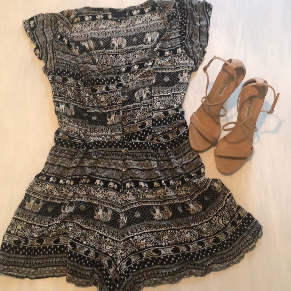 Elephant print romper